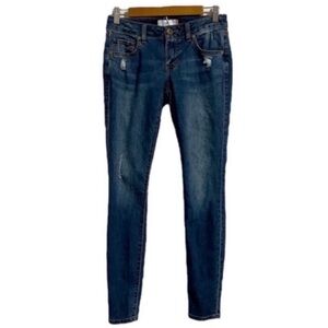 CAbi Skinny Jeans Style 5087 Size 2 Distressed Boho Denim Cotton Blend